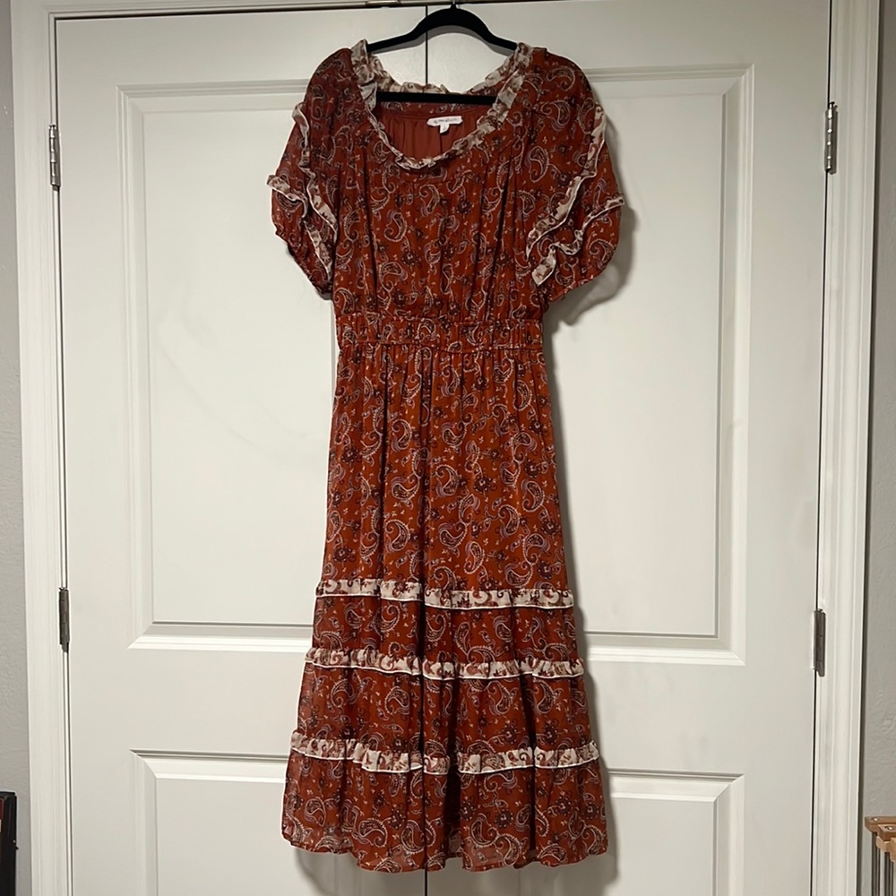 Beautiful Paisley Dark Orange Dress